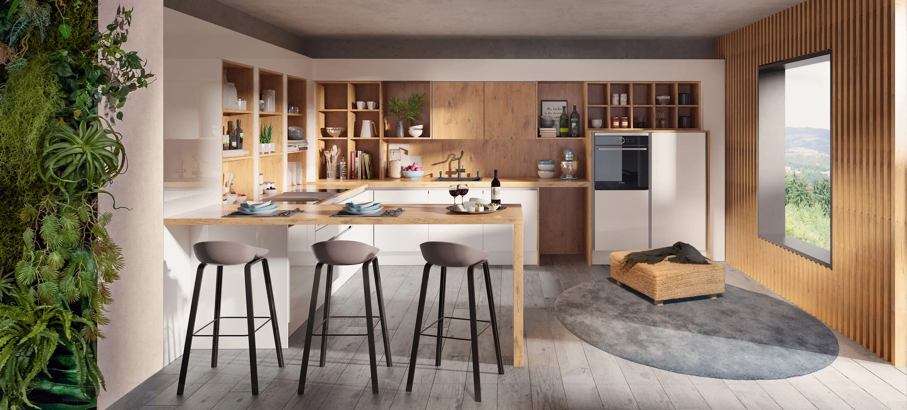 Kueche Fliederweiss Burguesa Eiche